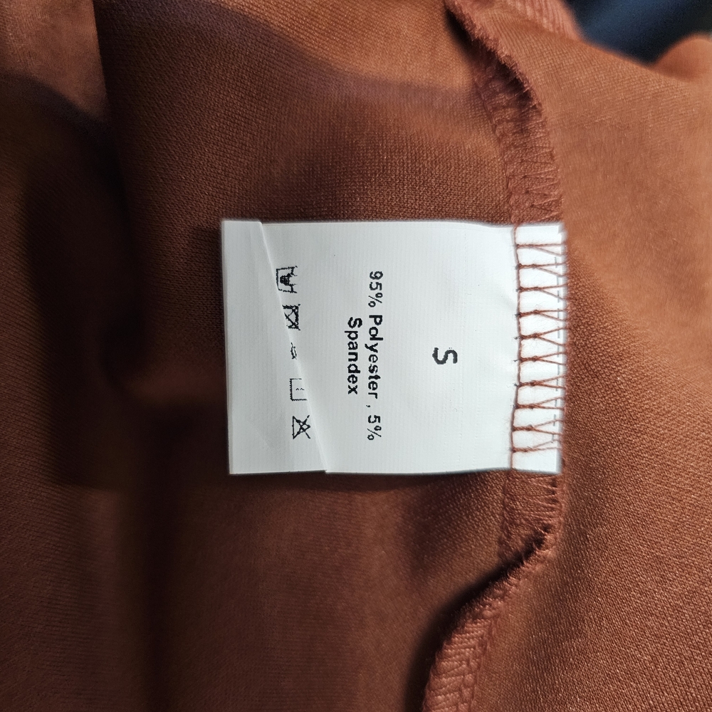 OPOIPIN Chic Asymmetrical Rust Short Party Dress With Flutter Sleeves Size Small - Picture 6 of 7